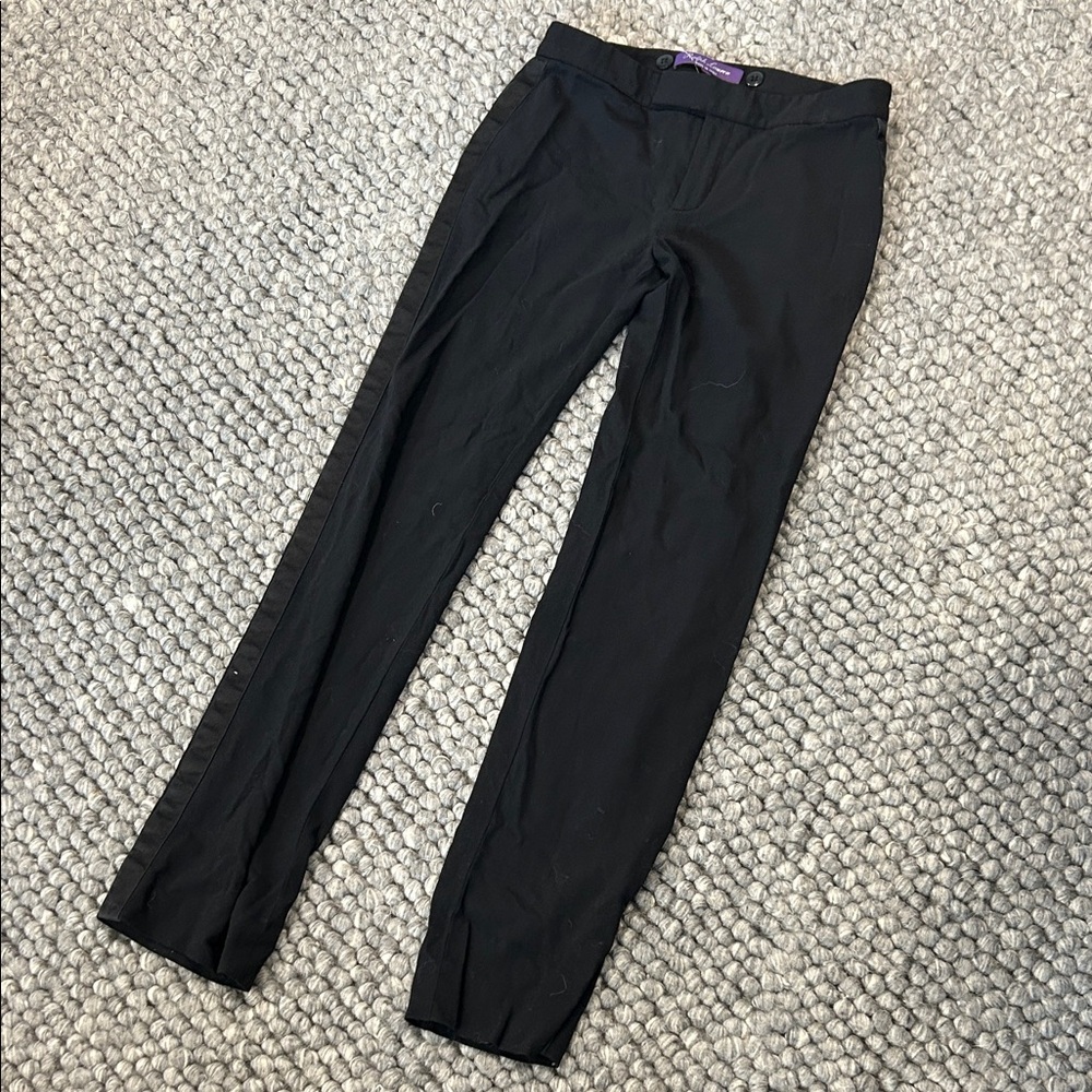 Ralph Lauren Purple Label Wool Trouser Pant Silk Trim Made in Italy Size 2
